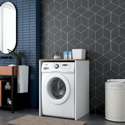 Washing machine cabinet RANI 65x91,8 cm white/brown