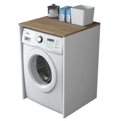 Washing machine cabinet RANI 65x91,8 cm white/brown