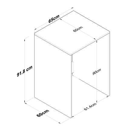 Washing machine cabinet RANI 65x91,8 cm white/brown