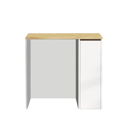 Washing machine cabinet with a storage space 88,3x93,5 cm white/walnut