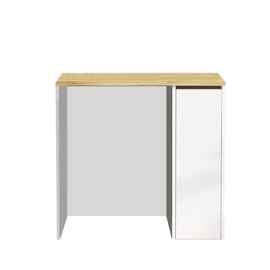 Washing machine cabinet with a storage space 88,3x93,5 cm white/walnut
