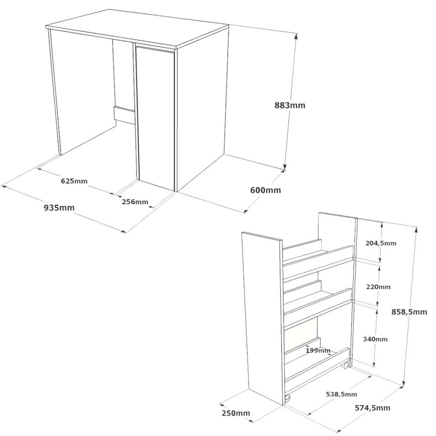 Washing machine cabinet with a storage space 88,3x93,5 cm white/walnut