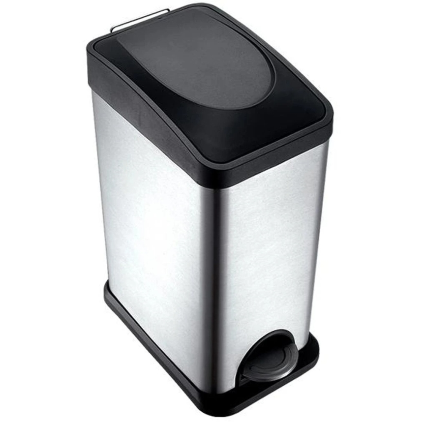 Waste bin 15 l black/stainless steel