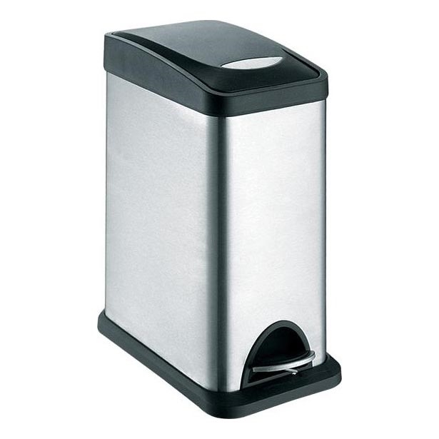 Waste bin 8 l black/stainless steel
