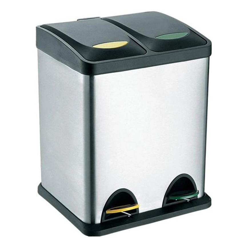 Waste bin for sorted waste 16 l black/stainless steel