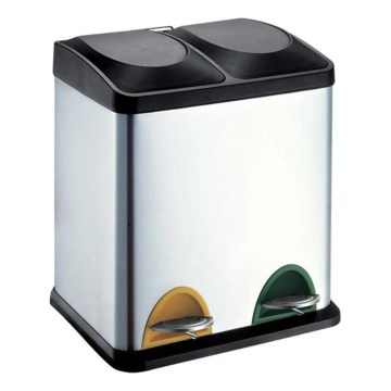 Waste bin for sorted waste 30 l black/stainless steel