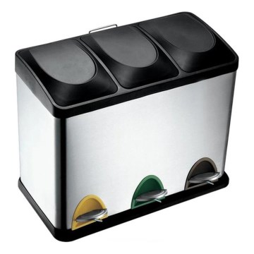 Waste bin for sorted waste 45 l black/stainless steel