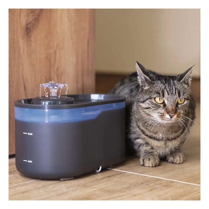 Water fountain for pets 2,6 l/5V grey