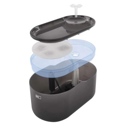 Water fountain for pets 2,6 l/5V grey