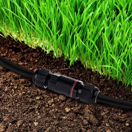 Waterproof connector IP68 black