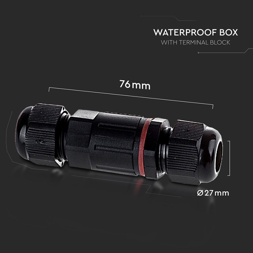 Waterproof connector IP68 black