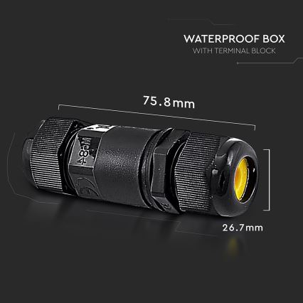 Waterproof connector IP68 black