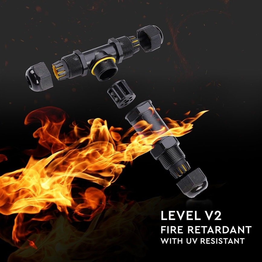 Waterproof connector IP68 black