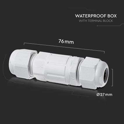 Waterproof connector IP68 white