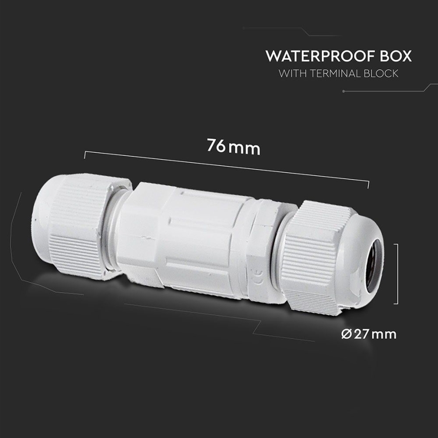 Waterproof connector IP68 white