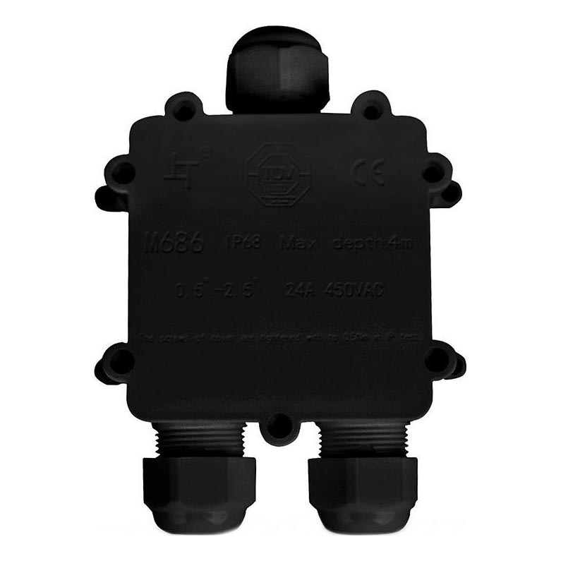 Waterproof junction box IP68 black