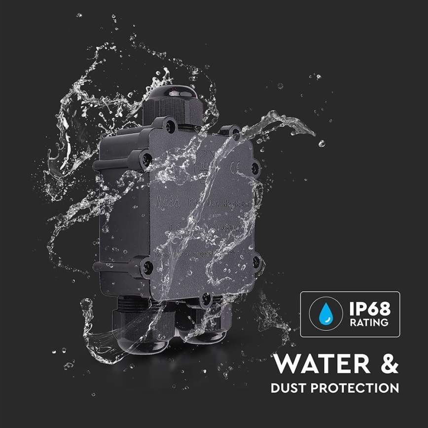 Waterproof junction box IP68 black