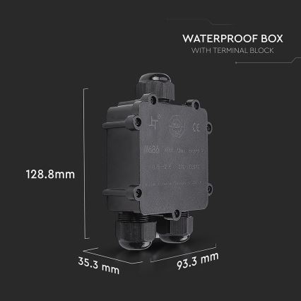 Waterproof junction box IP68 black