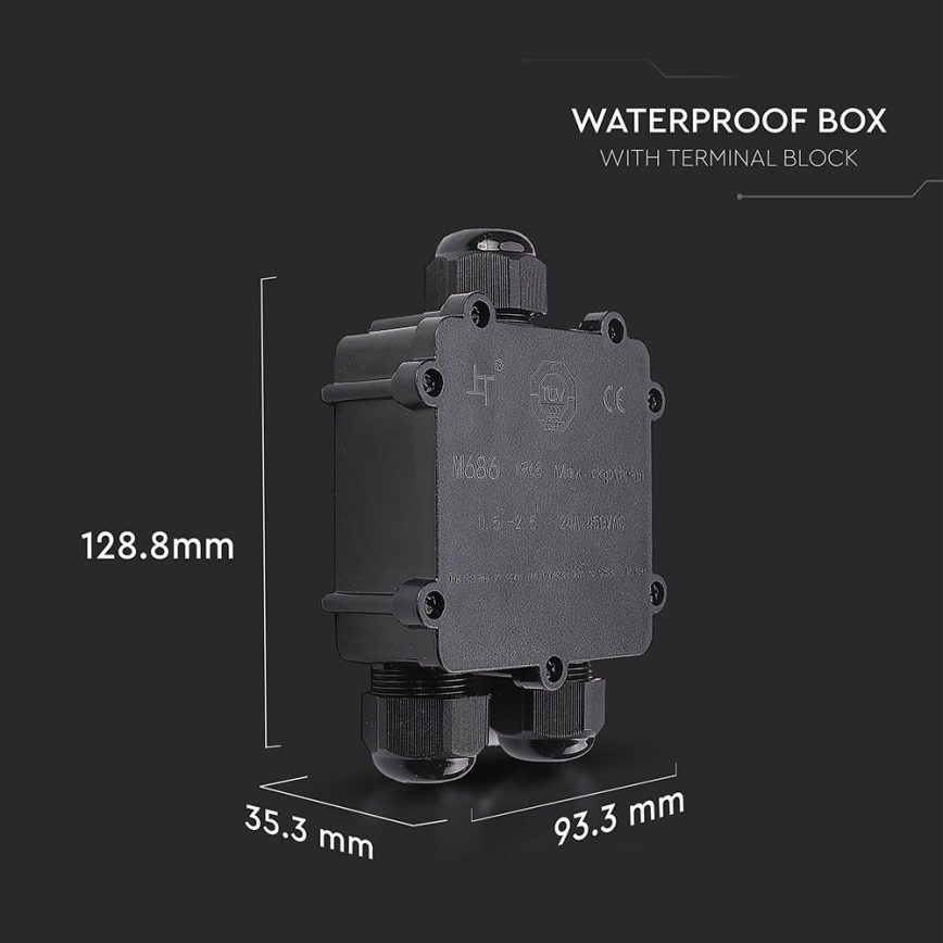 Waterproof junction box IP68 black