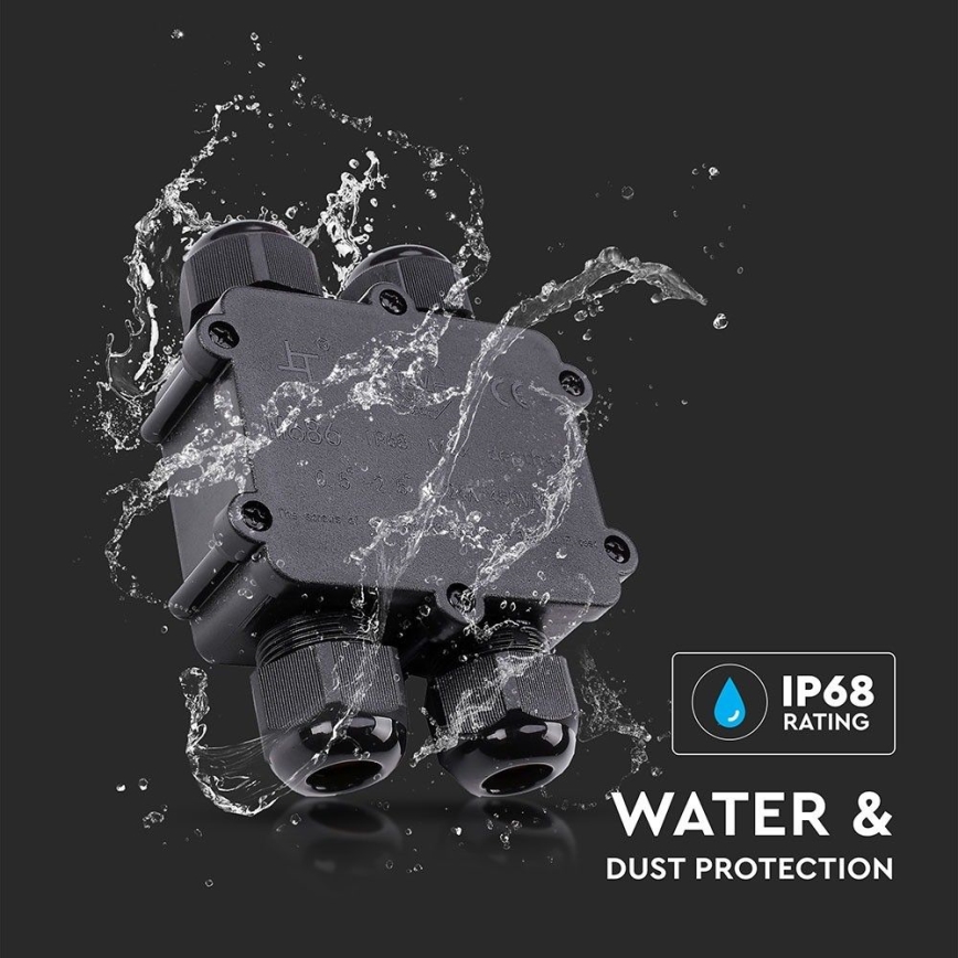 Waterproof junction box IP68 black