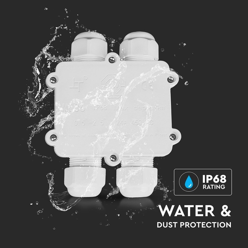 Waterproof junction box IP68 white