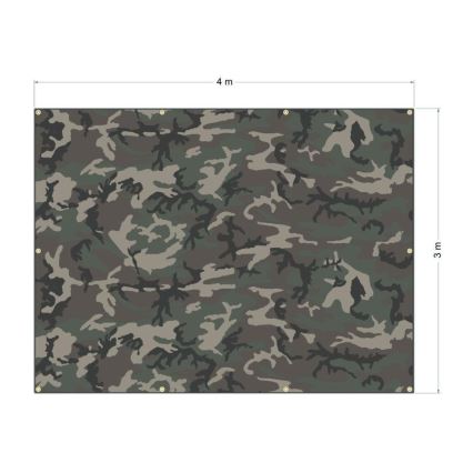 Waterproof tarpaulin 3x4 m camouflage