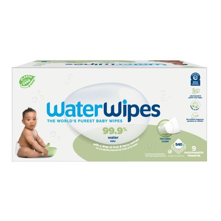 WaterWipes - SET 9x Plastic-free wet wipes Soapberry 60 pcs (540 pcs)