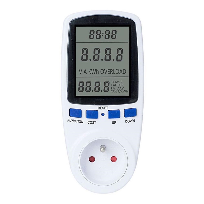 Wattmeter and electricity consumption meter 3600W/230V