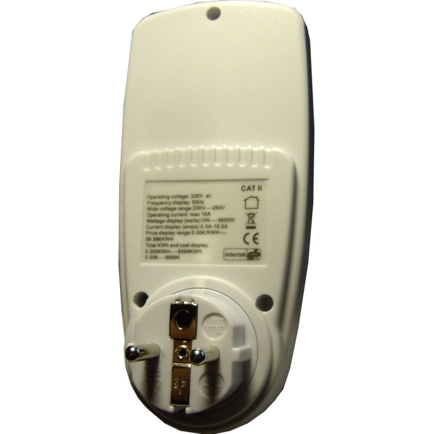Wattmeter and electricity consumption meter 3600W/230V