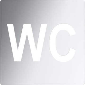 WC Icon 12x12 cm stainless steel/silver