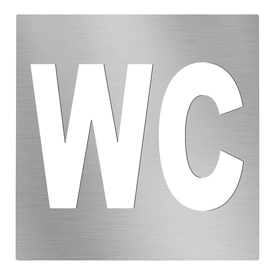 WC Icon 12x12 cm Stainless Steel/Silver