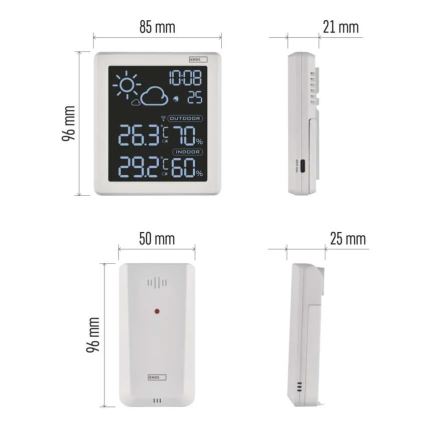 Weather Station 5V 2xAAA + 2xAAA, White