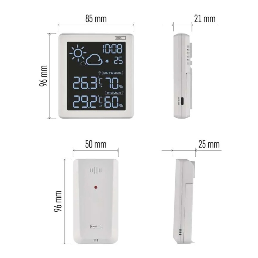 Weather Station 5V 2xAAA + 2xAAA, White