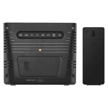 Weather Station with 5V Wireless Charging — 2×AA + 2×AAA, Black