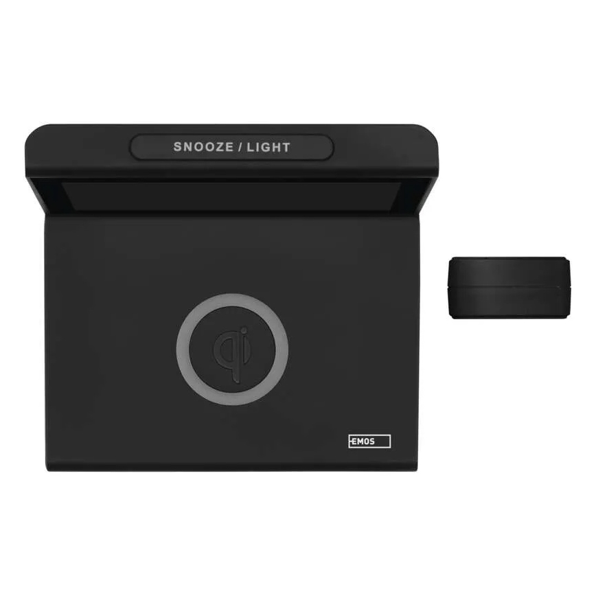 Weather Station with 5V Wireless Charging — 2×AA + 2×AAA, Black