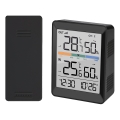 Weather station with alarm clock 2xAAA + 2xAAA black
