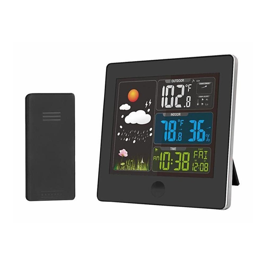 Weather station with LCD display 230V/2xAAA + 2xAAA black