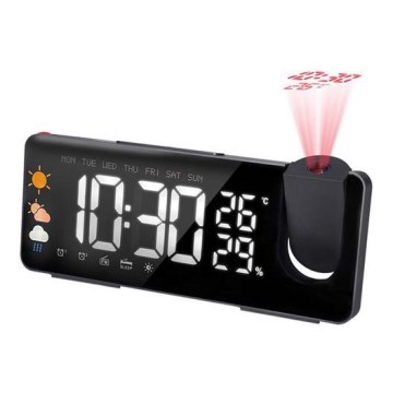 Weather station with LCD display, alarm clock and projector 1xCR2032