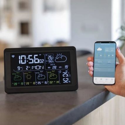 Weather station with LCD display GoSmart 5/230V Wi-Fi Tuya black