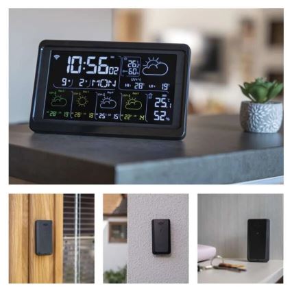 Weather station with LCD display GoSmart 5/230V Wi-Fi Tuya black