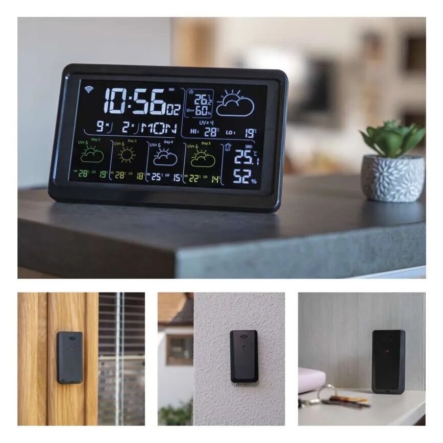 Weather station with LCD display GoSmart 5/230V Wi-Fi Tuya black