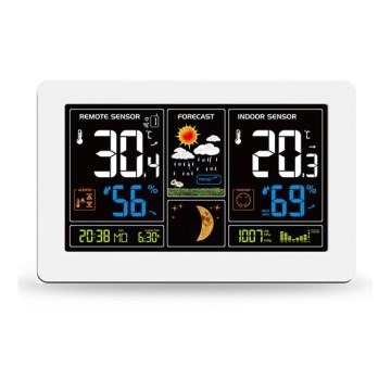 Weather station with LCD screen USB charging white