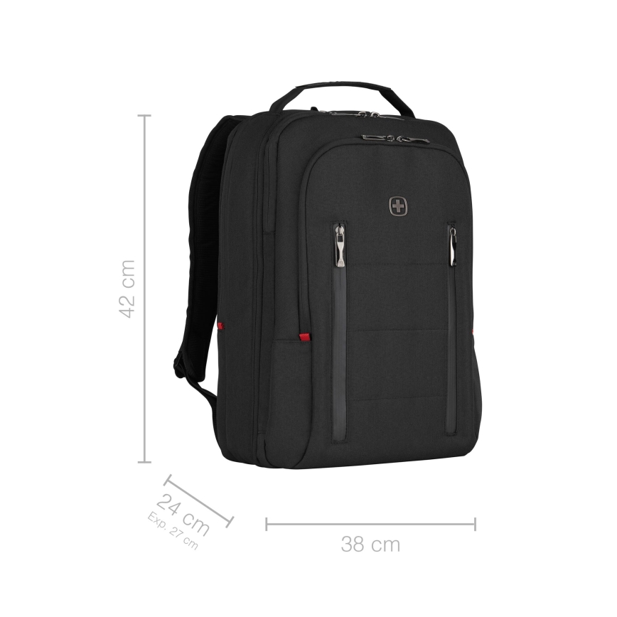 Wenger - Laptop backpack 16 l 16" with tablet pocket 12" City Traveler black