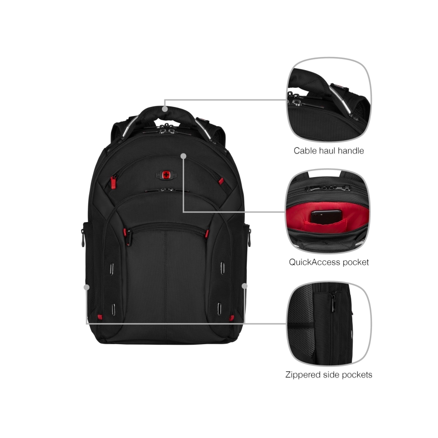 Wenger - Laptop backpack 20 l 15" with tablet pocket 10" Gigabyte black