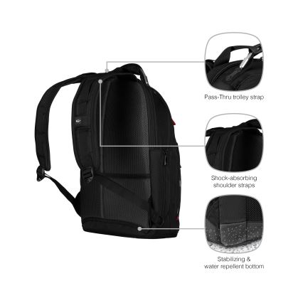 Wenger - Laptop backpack 20 l 15" with tablet pocket 10" Gigabyte black