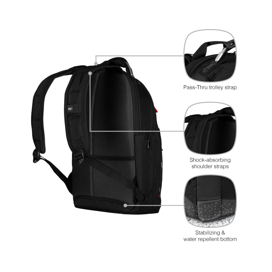 Wenger - Laptop backpack 20 l 15" with tablet pocket 10" Gigabyte black