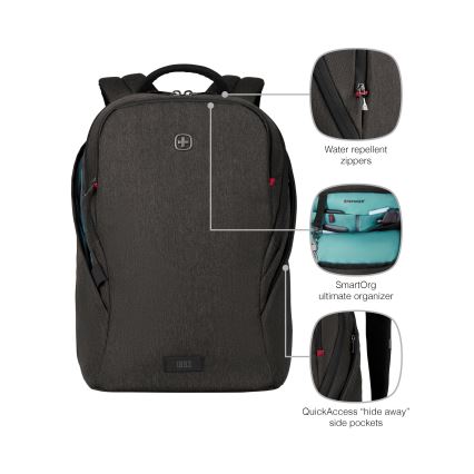 Wenger - Laptop backpack 21 l 16" with tablet pocket 10" MX Light black