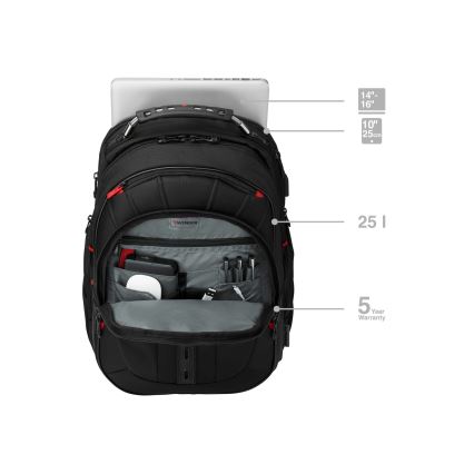 Wenger - Laptop backpack 25 l 16" with tablet pocket 10" Pegasus Deluxe black