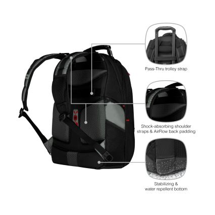 Wenger - Laptop backpack 25 l 17 with tablet pocket 12 Pegasus black/grey