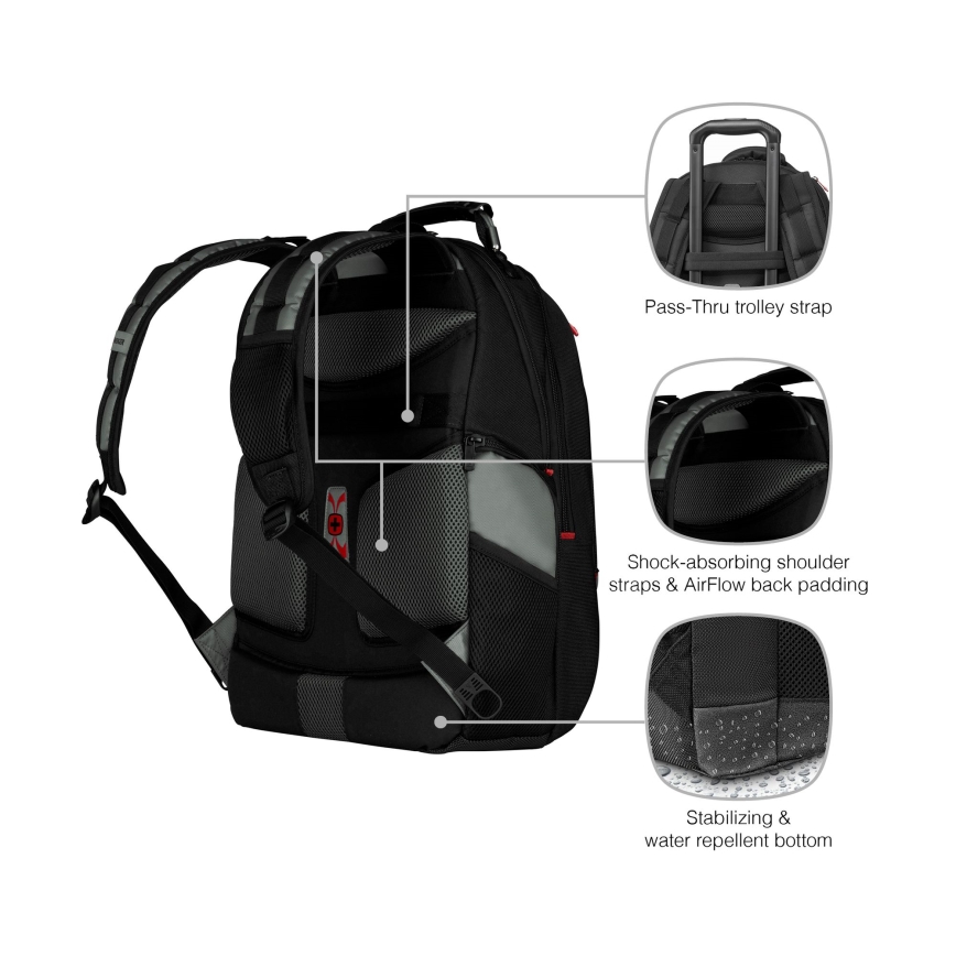 Wenger - Laptop backpack 25 l 17 with tablet pocket 12 Pegasus black/grey
